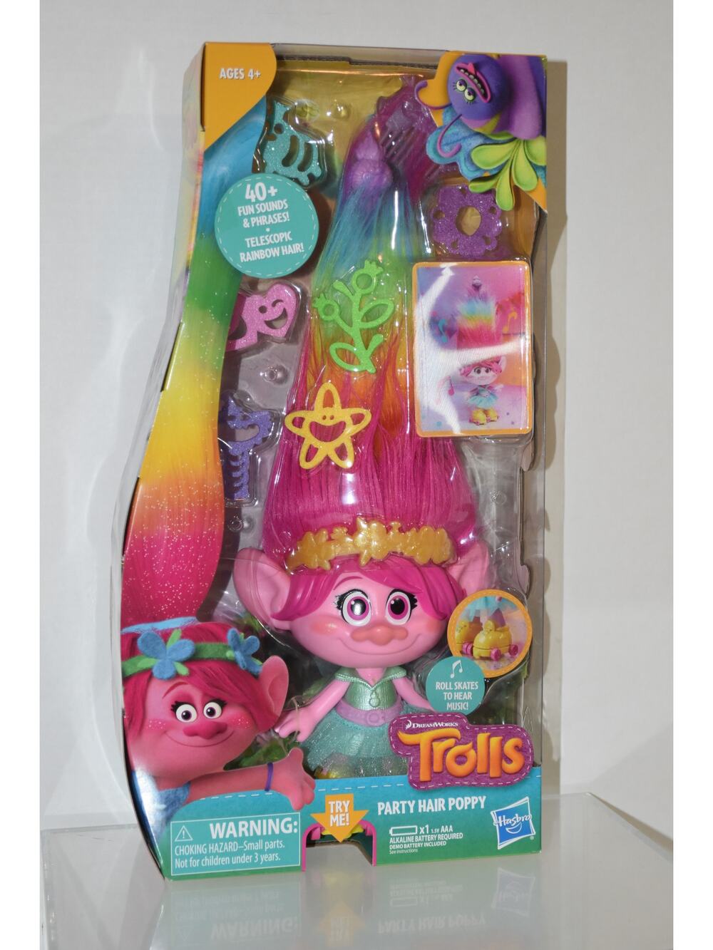 DreamWorks Trolls Party Hair Poppy Doll by Hasbro - Brand New In Box (NIB)